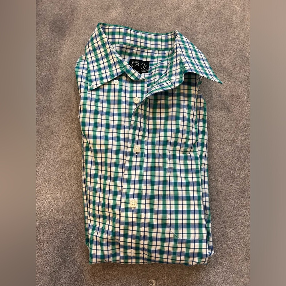 Perfect condition Jos.A.Bank mens plaid button up shirt
